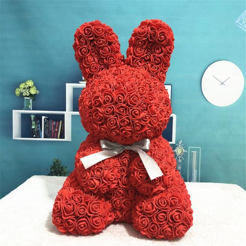 Roses Bunny Valentines Day Eternal Flower Rabbit Romantic Gift