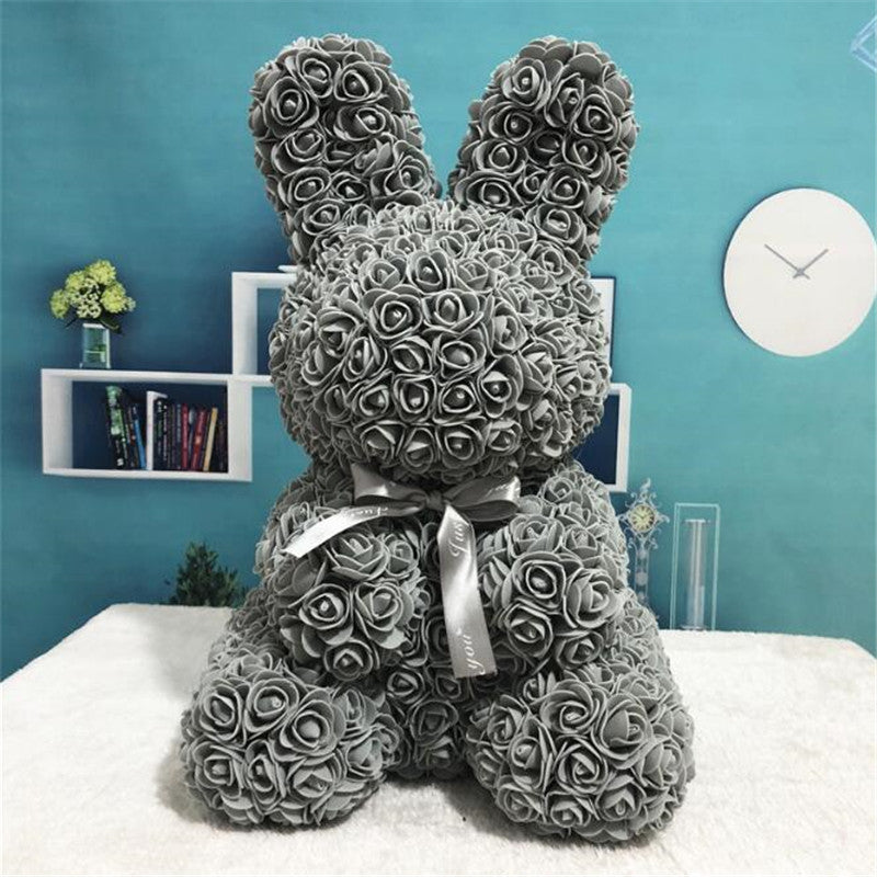 Roses Bunny Valentines Day Eternal Flower Rabbit Romantic Gift