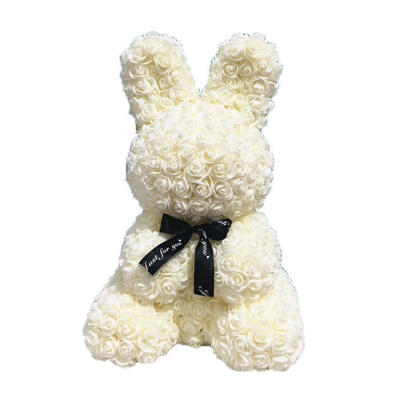 Roses Bunny Valentines Day Eternal Flower Rabbit Romantic Gift