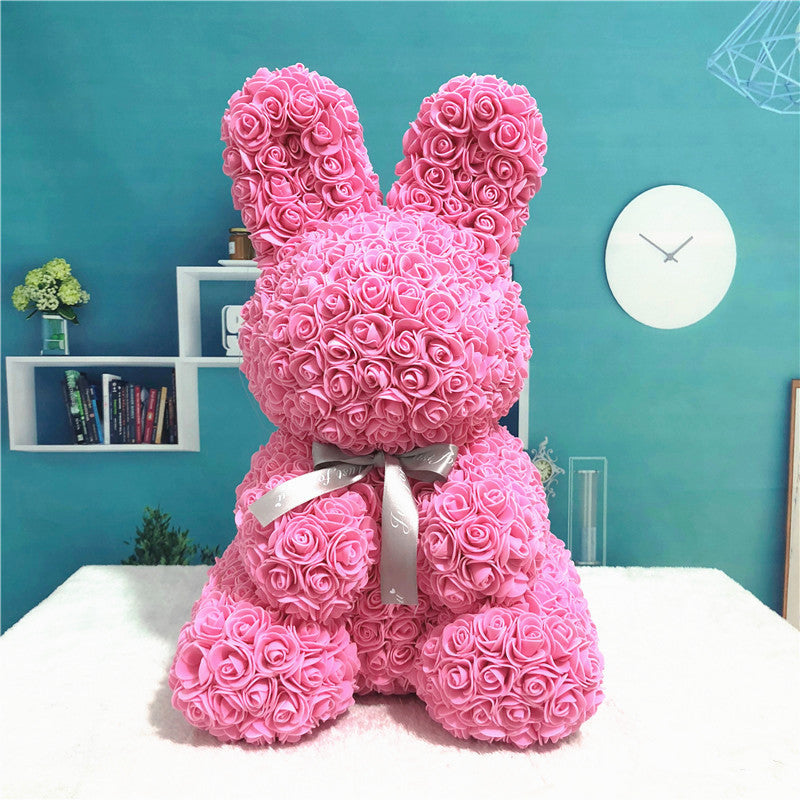 Roses Bunny Valentines Day Eternal Flower Rabbit Romantic Gift